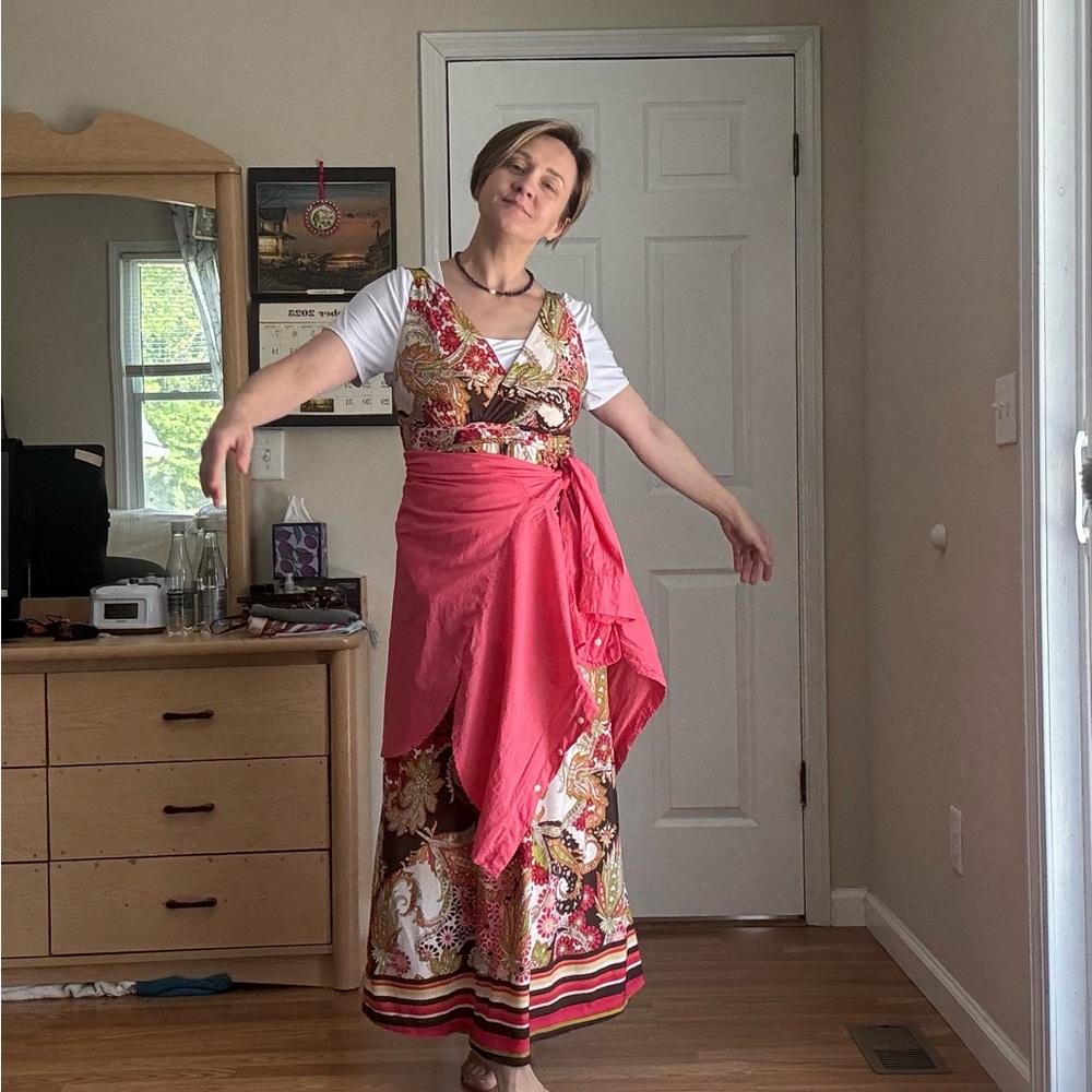 Boho paisley maxi dress. Bright and stylish.